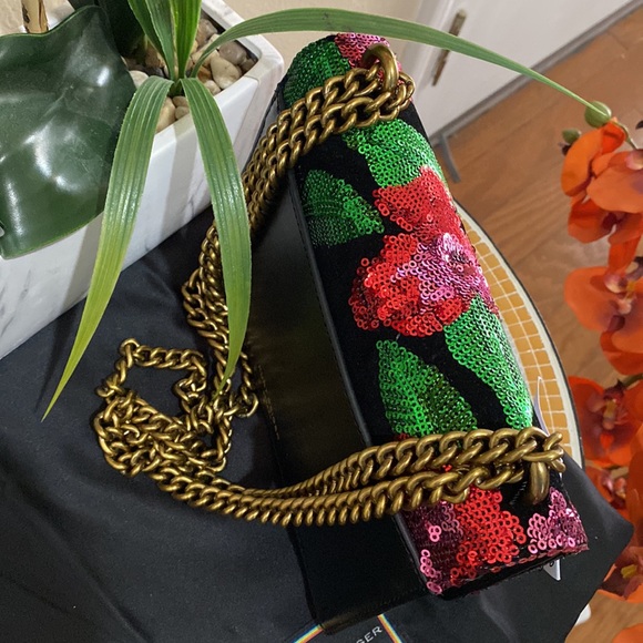 kurt Geiger London Shoreditch Floral Sequin Small Crossbody Bag - Picture 9 of 17